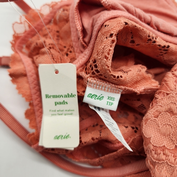 Aerie Bluegrass Lace Padded Racerback Bralette in Warm Red Size XXS NWT - Picture 7 of 8